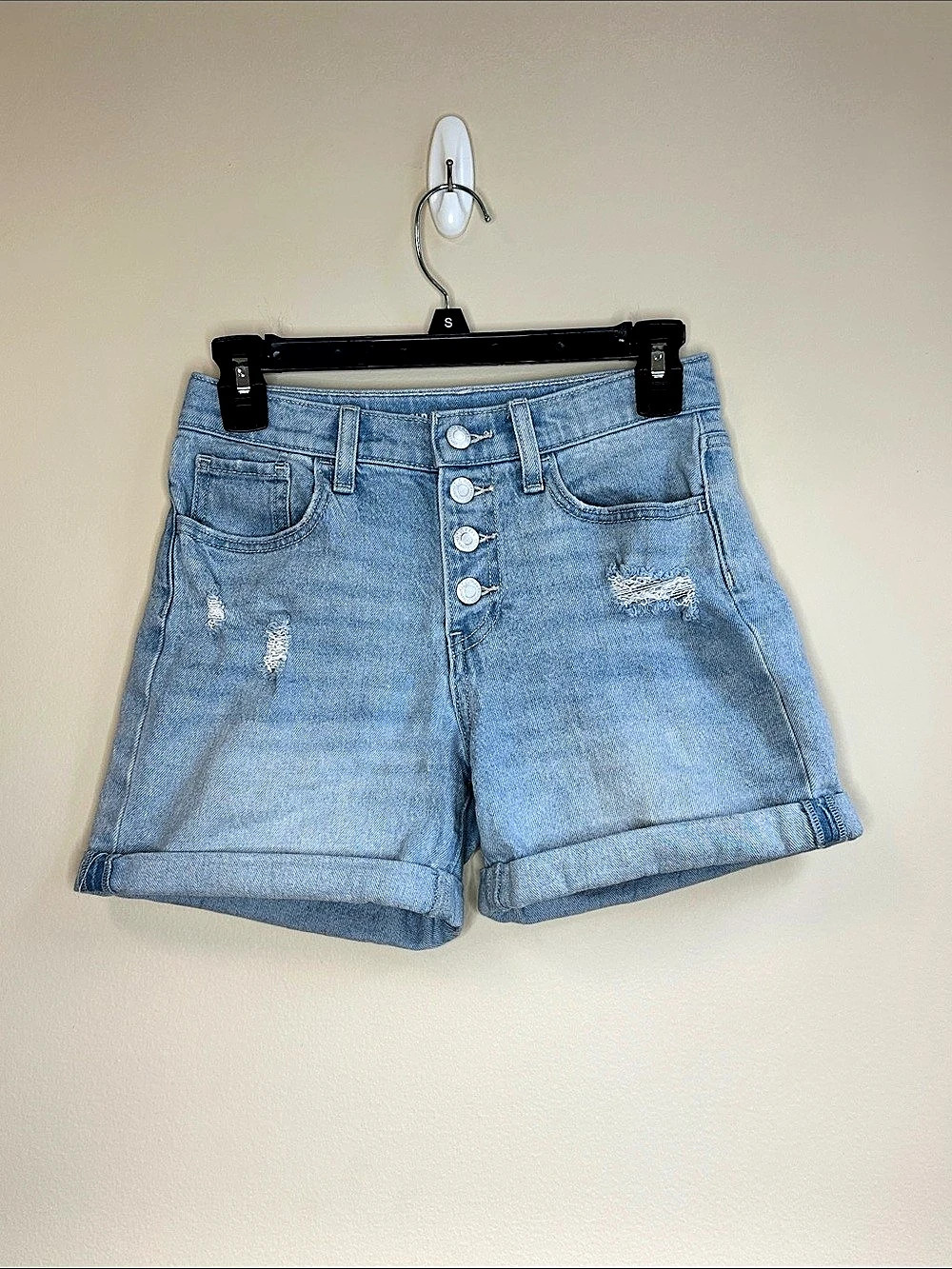Girls Old Navy High-Rise Built-In Tough Distressed Cut-Off Denim Shorts Size 14